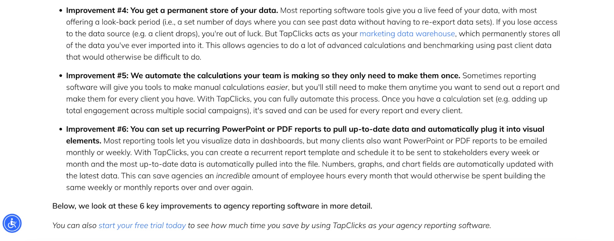 Second screenshot of the long agency reporting intro